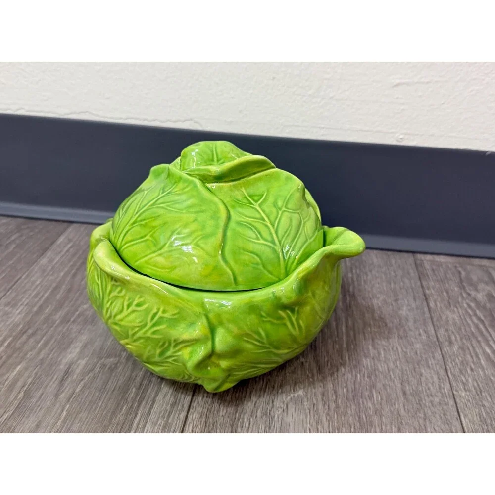 Vintage Holland Mold Bake & Serve Cabbage Tureen with Lid  (Chipped)